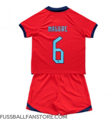 England Harry Maguire #6 Replik Auswärtstrikot Kinder WM 2022 Kurzarm (+ Kurze Hosen)
